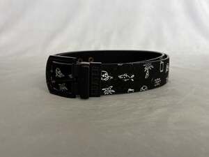 Cuater by TravisMathew Drunken Shark Skull and Palm Tree Fabric Belt